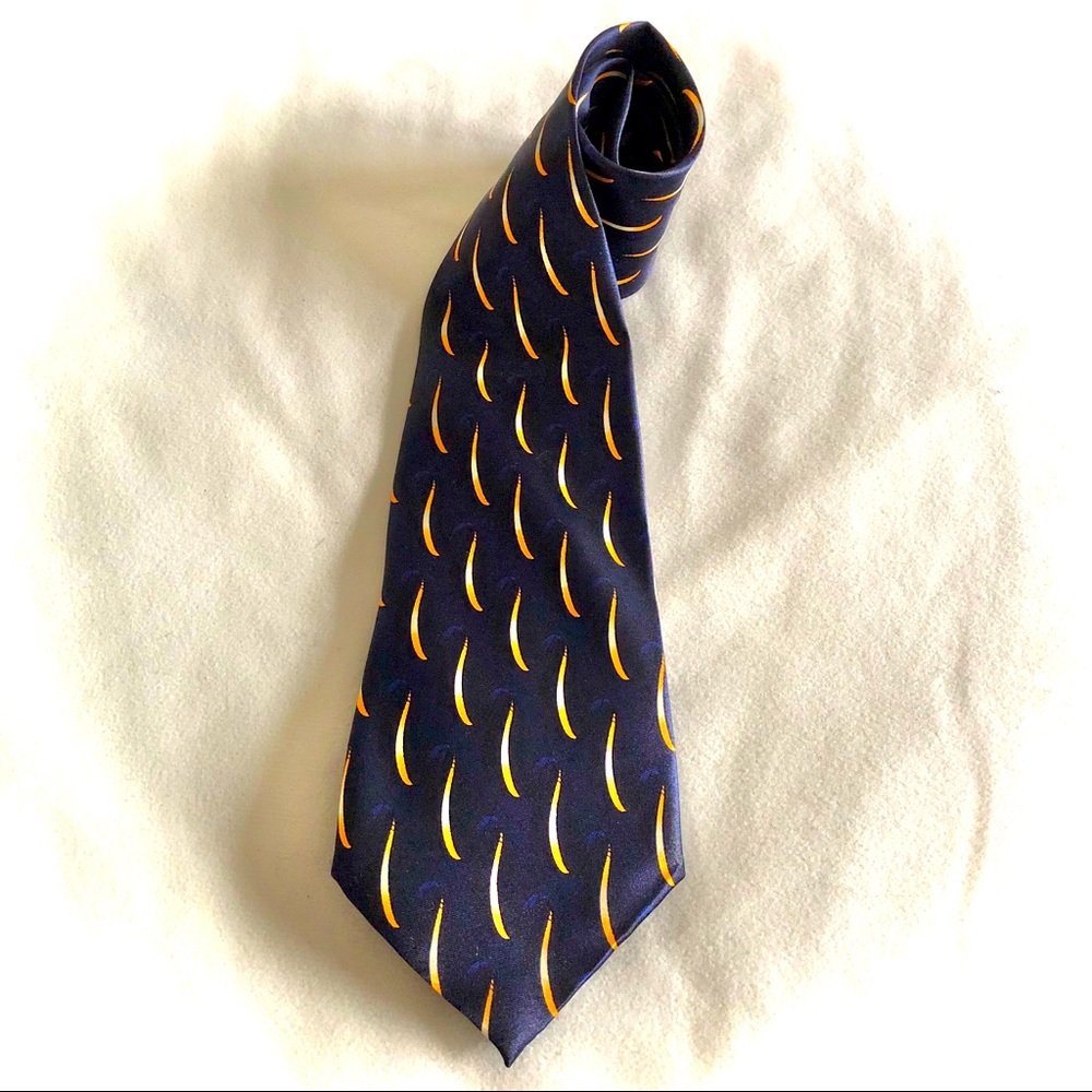 100% Polyester Tie Davinci Navy/Yellow